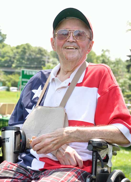  Bill Hazel enjoys the field day events from the sidelines. (Photo by Katy Sharko)