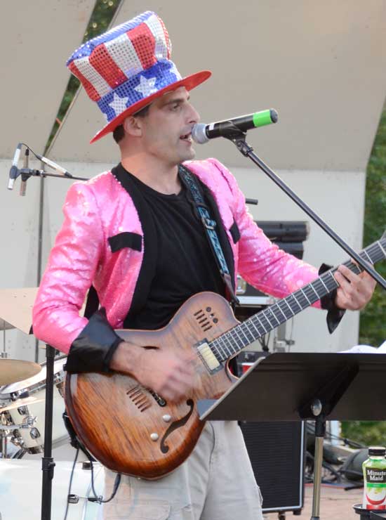 Mark Femino sings lead for his band, Pandemonium. (Photo by John Sharko)