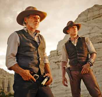 Harrison Ford (left) and Daniel Craig star in “Cowboys & Aliens.” (Courtesy photo)