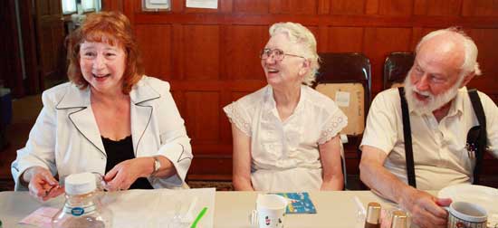 COA Director Debbie Thompson, Barbara Henderson, and Warren Henderson at a COA luncheon Aug. 9. (Photo by Lisa Aciukewicz)