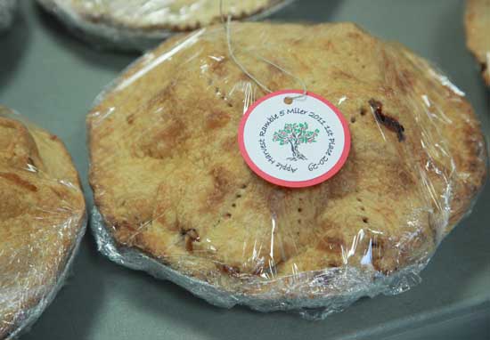 Apple pies made from locally grown apples serve as prizes for the race winners. 