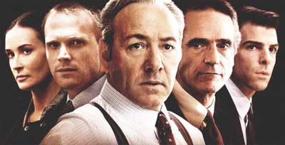 From left: Demi Moore, Paul Bettany, Kevin Spacey, Jeremy Irons, and Zachary Quinto star in “Margin Call.” (Courtesy photo)