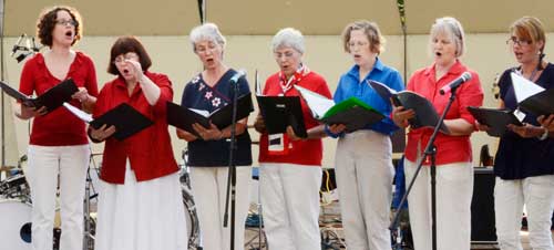 Harvard Pro Musica performs at Fruitlands Museum as part of the town’s Fourth of July celebration. (Photo by John Sharko)