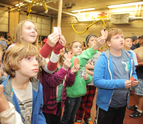 From left: Gabe Sennott, Ava Scully, Leila Grant, Brendan O’Brien, and John Dawes wait for the winning number in the children’s round. From left: Gabe Sennott, Ava Scully, Leila Grant, Brendan O’Brien, and John Dawes wait for the winning number in the children’s round.