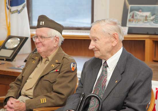 Veterans of the Year James Dunlap Jr. (left) and Hans Ohlin enjoy the ceremony.
