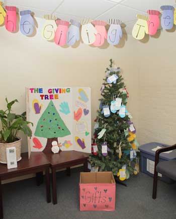 The Giving Tree is set up in the front office of Bromfield. (Photo by Lisa Aciukewicz) The Giving Tree is set up in the front office of Bromfield. (Photo by Lisa Aciukewicz)