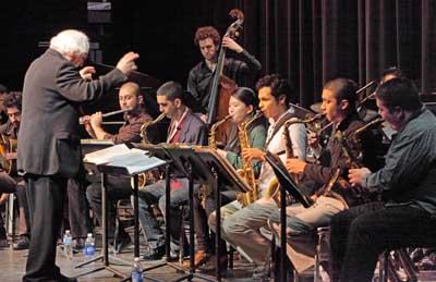 The Berklee Concert Jazz Orchestra performs in the Cronin Auditorium on Jan. 4 as a fundraiser for the Bromfield music program. (Photo by Lisa Aciukewicz) The Berklee Concert Jazz Orchestra performs in the Cronin Auditorium on Jan. 4 as a fundraiser for the Bromfield music program. (Photo by Lisa Aciukewicz)