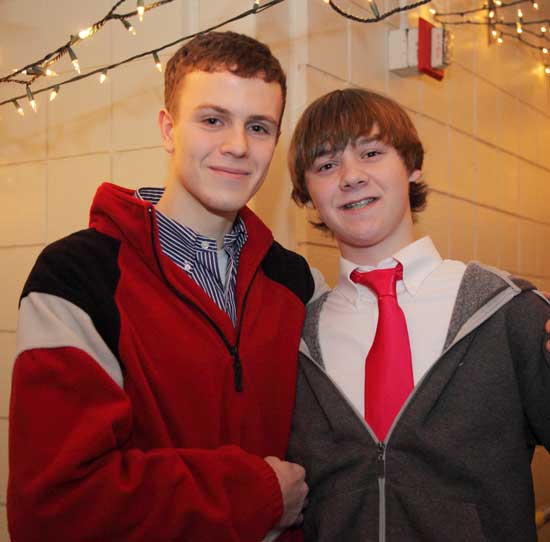 Will Ashley (left) and Matt Castro arrive at the dance.