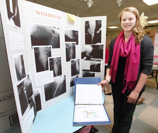 Sophomore Lena Karotkin displays her project.