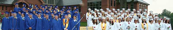 The Bromfield graduates stand before their parents and friends.