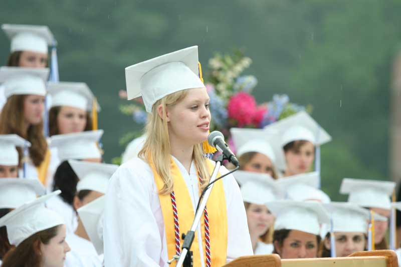 Salutatorian Laura Kvenvold delivers her speech.