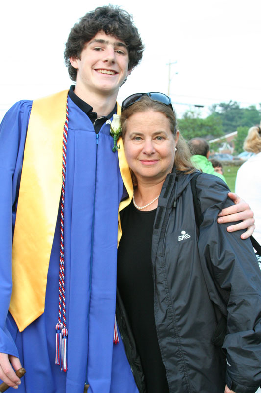 Ian Rothkopf poses with his mother, Holly, after the ceremony.