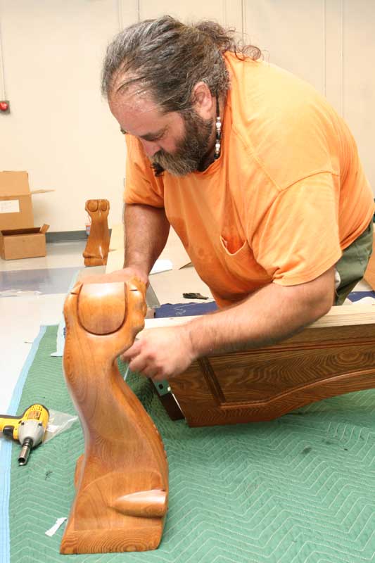 Brian Latour of Brunswick Home and Billiards sets up the new tables. (Photo by Lisa Aciukewicz) Brian Latour of Brunswick Home and Billiards sets up the new tables. (Photo by Lisa Aciukewicz)