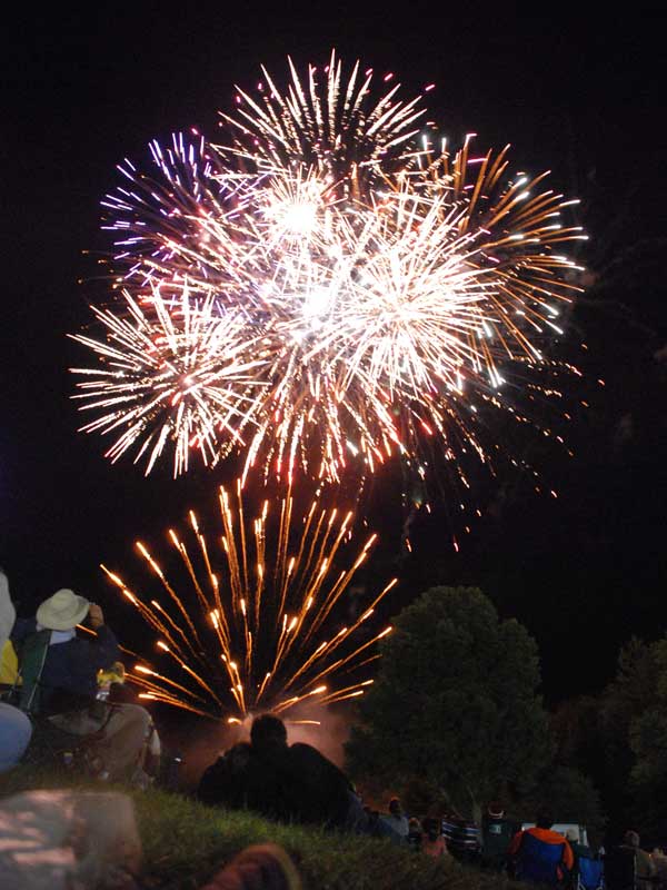 Fireworks explode at the end of the festival.