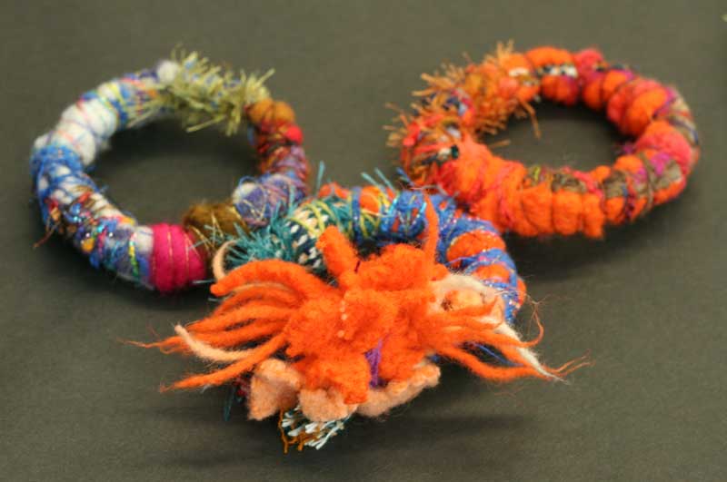 Felted bracelets by Sharon Chandler. (Photo by Lisa Aciukewicz)