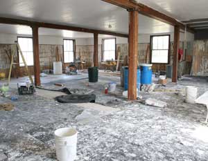 Retail space is slated for the second floor of the General Store, now undergoing renovations to expose old bead board. (Photo by Lisa Aciukewicz) Retail space is slated for the second floor of the General Store, now undergoing renovations to expose old bead board. (Photo by Lisa Aciukewicz)