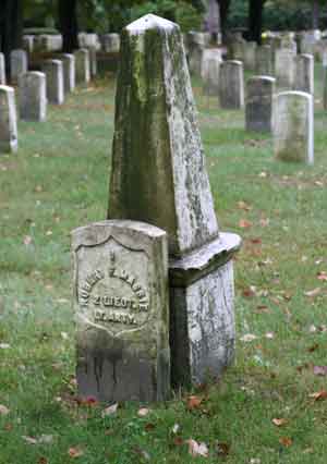 Lieutenant Robert Massie died in a duel and his remains were moved to Fort Devens from Castle Island in Boston Harbor in 1939. (Photo by Lisa Aciukewicz)