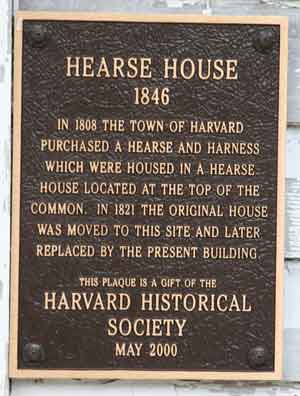 Plaque on the former hearse house in the Center Cemetery. Plaque on the former hearse house in the Center Cemetery.