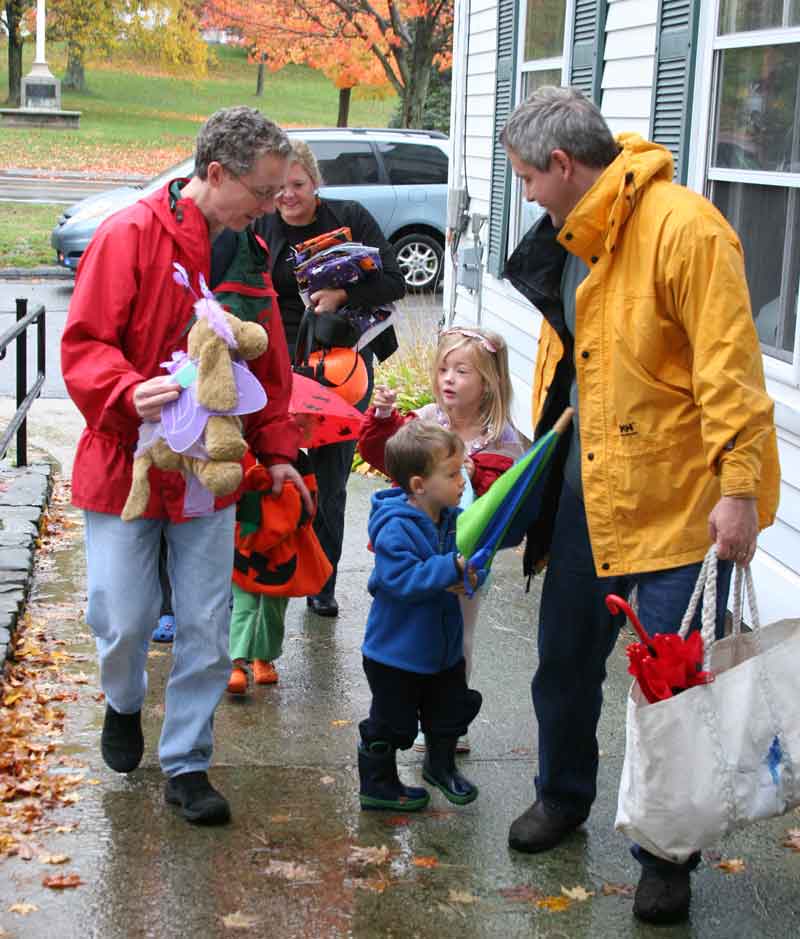 It’s a mad dash out of the rain.