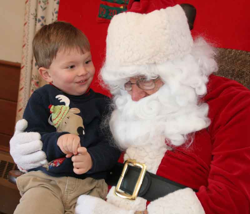 Ethan Taylor has a chat with Santa.
