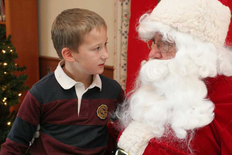 Colin Murphy tells Santa what he would like for Christmas.