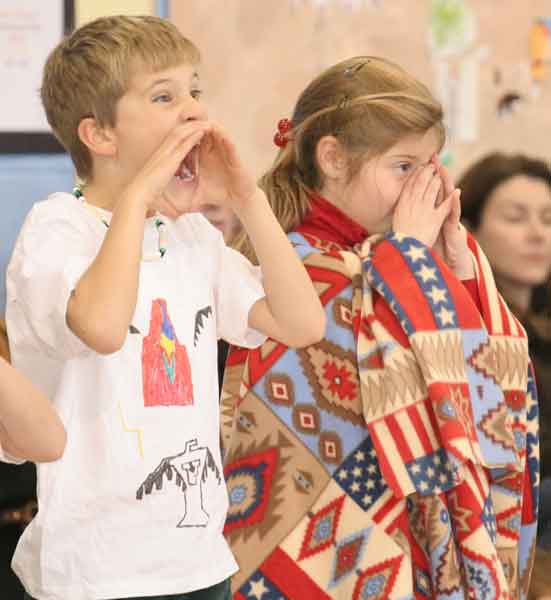 Mischa deRuijter and Kelly Pickreign give a shout.