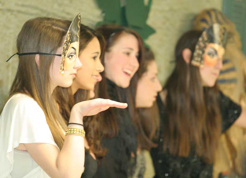 An ancient Egypt theme permeates the evening’s activities at the middle school Snowflake Dance.