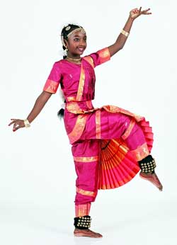 Anjani Hodgkins, a fifth grader at the elementary school, will be performing Indian classical dance at the Fesitival of Cultures in March with fellow dancers from Triveni School of Dance in Brookline. (Courtesy photo)