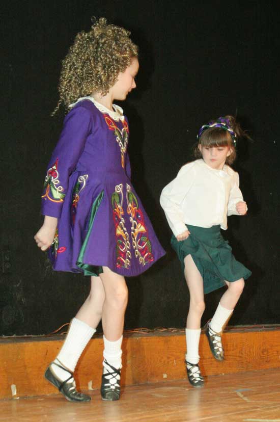 Deidre and Bridgette Kennedy perform an Irish step dance.
