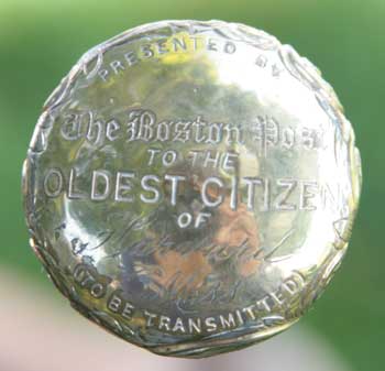 The Boston Post cane. (Photo by Lisa Aciukewicz) The Boston Post cane. (Photo by Lisa Aciukewicz)