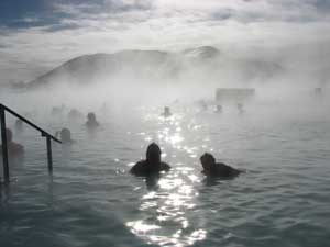 Swimming in the many natural hot springs is possible even during Iceland’s winter. (Photo by Lynn Cooke) Swimming in the many natural hot springs is possible even during Iceland’s winter. (Photo by Lynn Cooke)