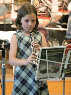 Eliza Agosta performs the solo “Mary Ann” on her oboe.