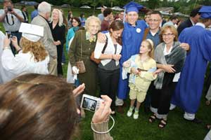 The Jarvis family poses with graduate James. Left to rght are Leonora, Derrin, James, Greer, Jeff, and Mary.