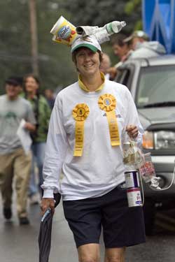 Connie Grabowy has turned recycling into an art. (Photo by Ellen Harasimowicz)
