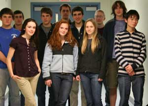 InvenTeam members, from left: Miles Jarvis, Pasquale Ekert, Christie Devlin, Peter Moberly, Elise Fleming, Jon Fricchione, Connor Mackenzie, Nikki Jordan, Adam Katcher, Brian Lynch, Shunan Zhao. Missing: Keiron Stoddart, Sam Piesch, Scott Nussdorfer, Brendan Chen, Matthew Schmidt, Mac Devlin, Arjuna Hayes, Ben and Jacob Waldman, Greg Wenger, mentors Gary Wenger and Mike Mintz, teacher-advisor Gary Menin. (Courtesy photo)