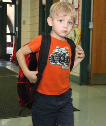 An apprehensive HES student arrives on the first day.