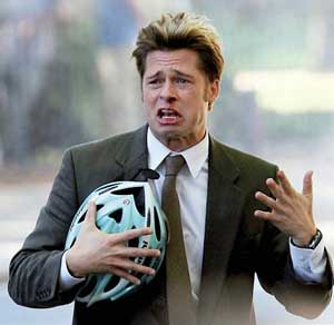 Brad Pitt plays personal trainer Chad Feldheimer in Burn After Reading. (Courtesy photo) Brad Pitt plays personal trainer Chad Feldheimer in Burn After Reading. (Courtesy photo)