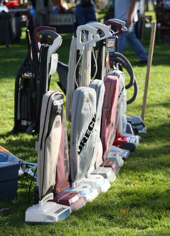 An army of vacuum cleaners awaits marching orders.