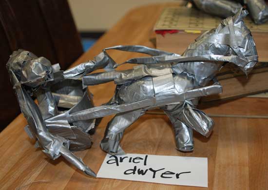 Ariel Dwyer created a horse-pulled chariot.