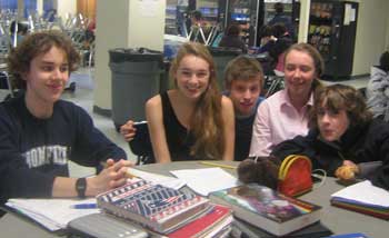 From left: Jake Kline, Katja Lierhaus, Brett Carrier, Mary Egan, and Conner Tingle. (Photo by Erica Schwiegershausen) From left: Jake Kline, Katja Lierhaus, Brett Carrier, Mary Egan, and Conner Tingle. (Photo by Erica Schwiegershausen)